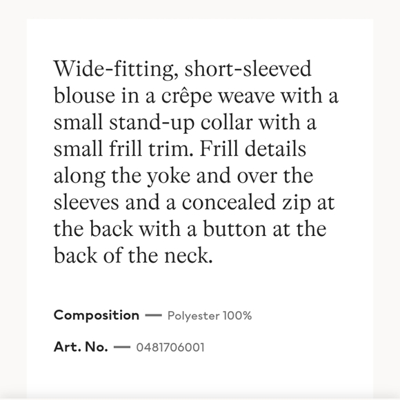 NWOT Light peach H&M Blouse with frills - Picture 5 of 9